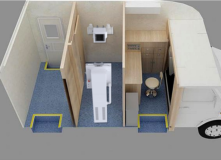 車載DR的應用場所:體檢車、醫療車、方艙醫院等